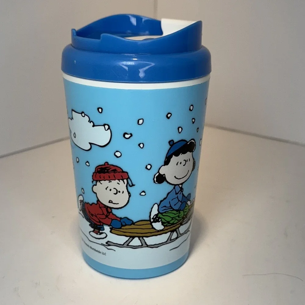 Zak! Peanuts Classic 12oz / 35ml Tumbler Cup Mug w/ Lid Snoopy Charlie Brown EUC